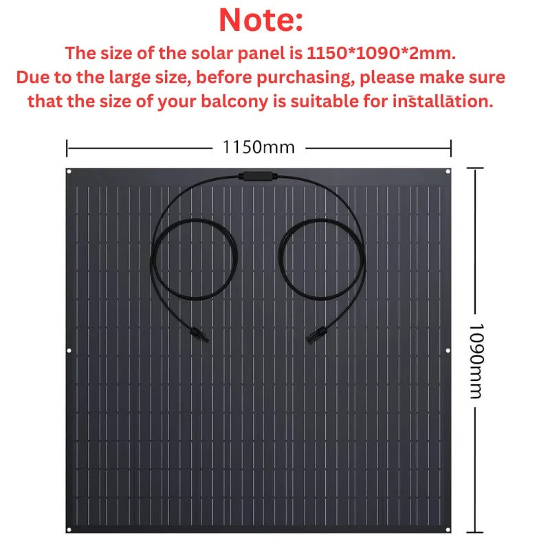 Shelfsun Balcony Solar Kit | 4 × 240W Flexible Panels + 800W Micro Inverter, Plug & Play, IP67
