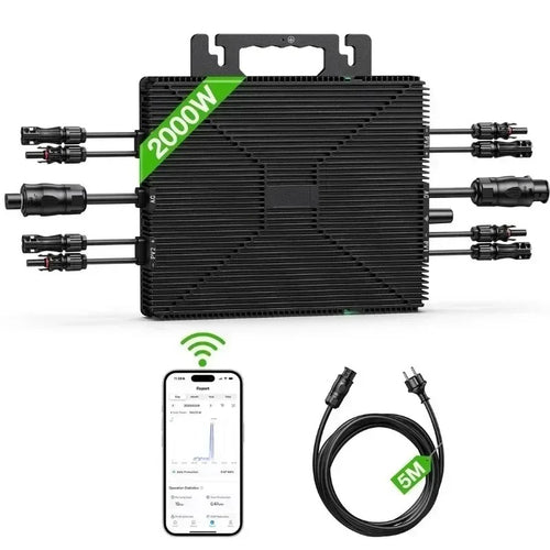 NATE 2000W Grid-Tie Micro Inverter | 4×MPPT, 230V 50Hz, Built-in WiFi, IP67, Plug & Play