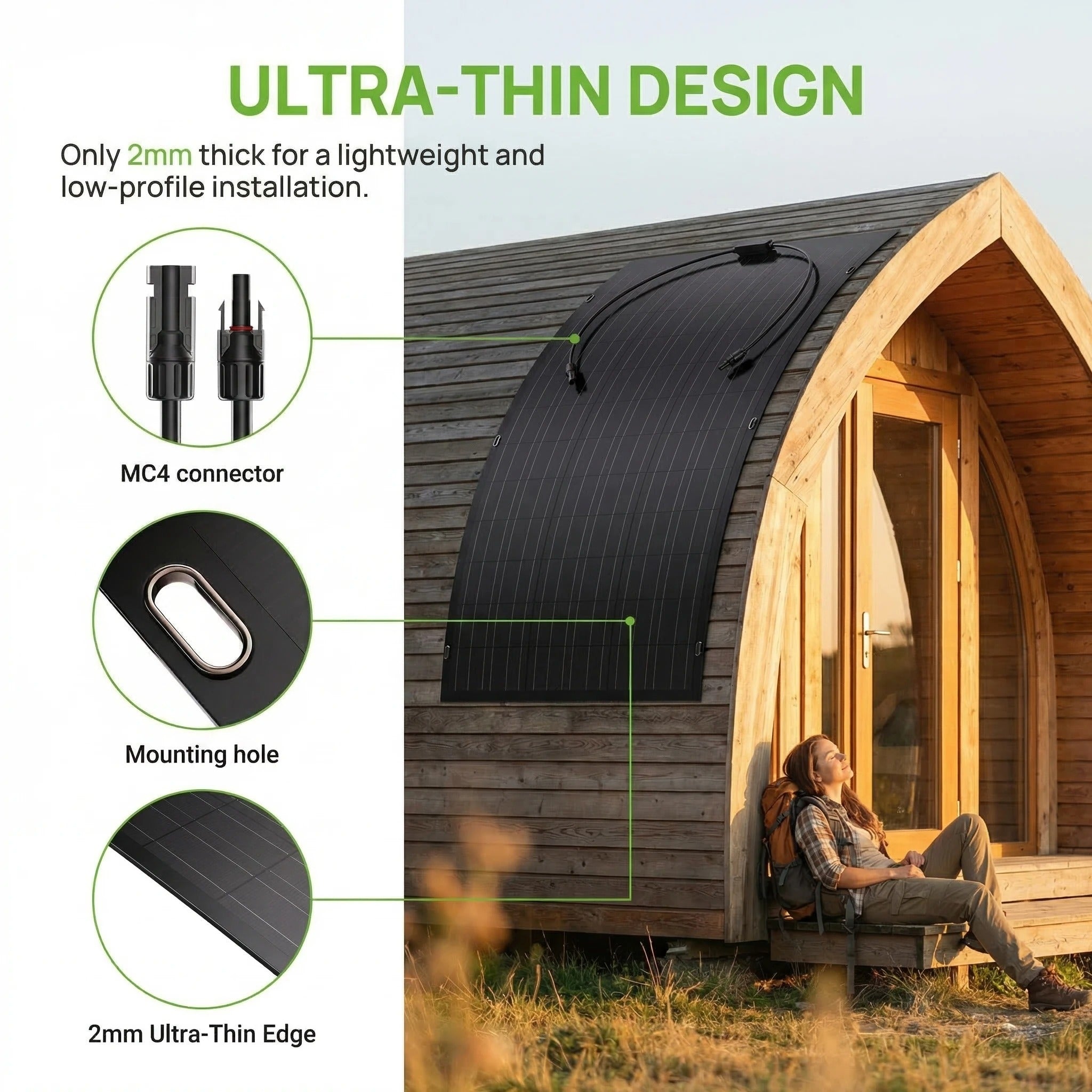Shelfsun Flexible Solar Panel Kit | 2 × 120W / 4 × 120W, ETFE IP67, 2mm Ultra-Thin, 18.6% Mono