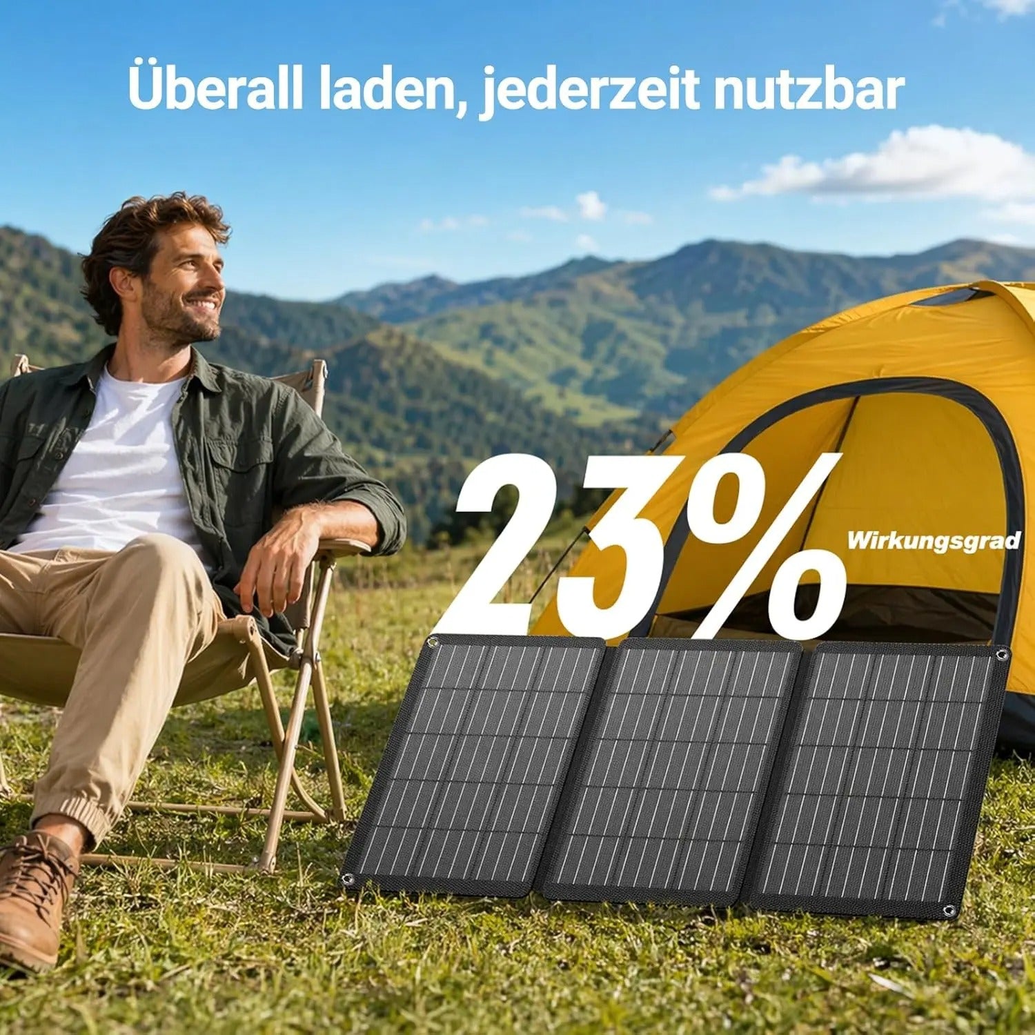 Shelfsun 30W Foldable Solar Panel | IP67 Portable Charger, USB-C / USB-A / DC Outputs, for Camping & Hiking